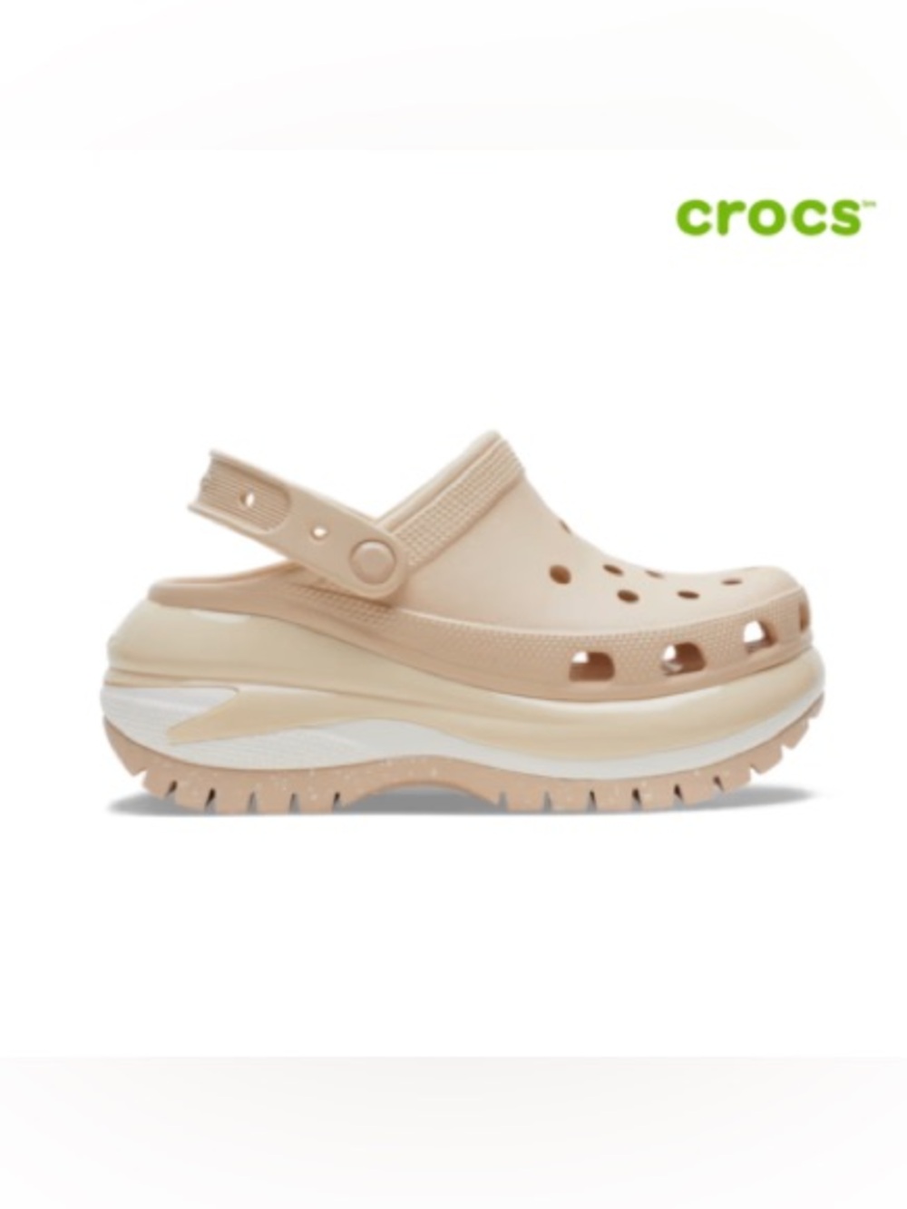 Crocs Mega Crush Clogs Platform Shoes in Shiitake Beige 5